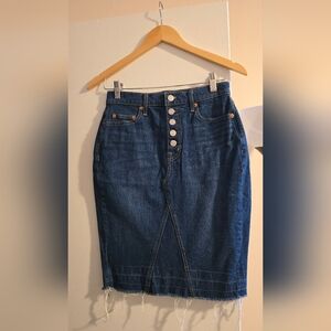 GAP Blue Denim Pencil Skirt with Back Pockets